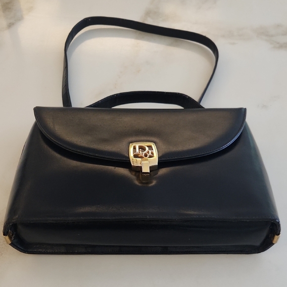 Dior Collectible Vintage 2 Way Bag. Classic Navy Blue With Original Strap! Rare! - Picture 3 of 15